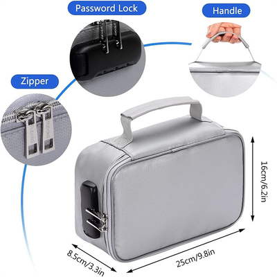 9.4"X5.9"X3.2" Fireproof Lipo Safe Bag Silicone Coated Material For Document