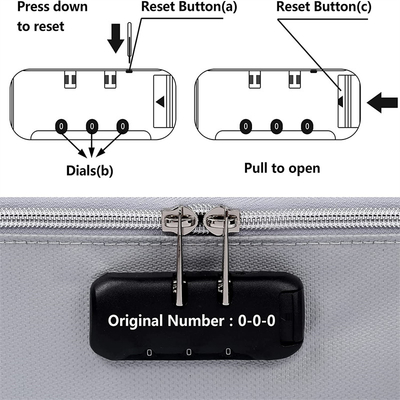 9.4"X5.9"X3.2" Fireproof Lipo Safe Bag Silicone Coated Material For Document