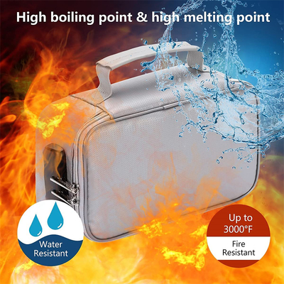 9.4"X5.9"X3.2" Fireproof Lipo Safe Bag Silicone Coated Material For Document